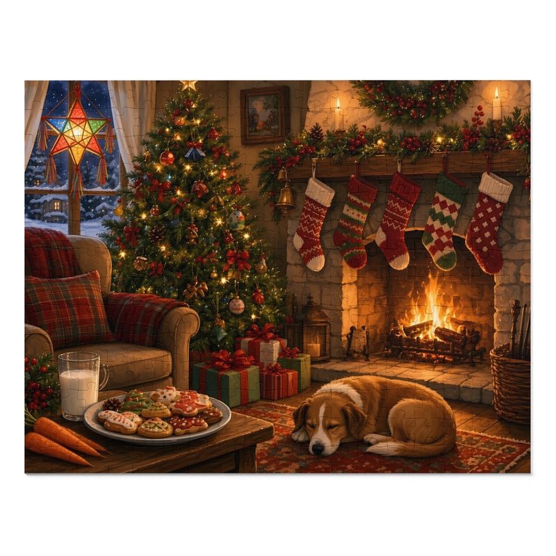 Christmas Cookies Milk and Cookies for Santa Jigsaw Puzzle, Christmas Eve Fireplace, Tin Box (252 Pieces) Christmas Cookies Milk and Cookies for Santa Jigsaw Puzzle, Christmas Eve Fireplace, Tin Box (252 Pieces)
