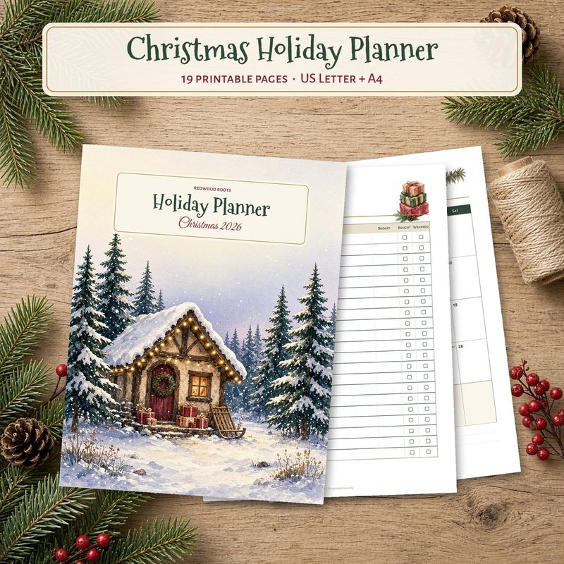 Christmas Holiday Planner 2026 Printable, Gift List, Budget, Meal and Baking Planner, Card List, Nov Dec Calendar PDF Christmas Holiday Planner 2026 Printable, Gift List, Budget, Meal and Baking Planner, Card List, Nov Dec Calendar PDF