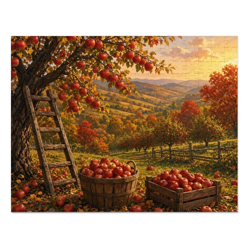 Cozy Cottage Seasons Apple Orchard Jigsaw Puzzle, Harvest Hills, Tin Box (252 Pieces) Cozy Cottage Seasons Apple Orchard Jigsaw Puzzle, Harvest Hills, Tin Box (252 Pieces)