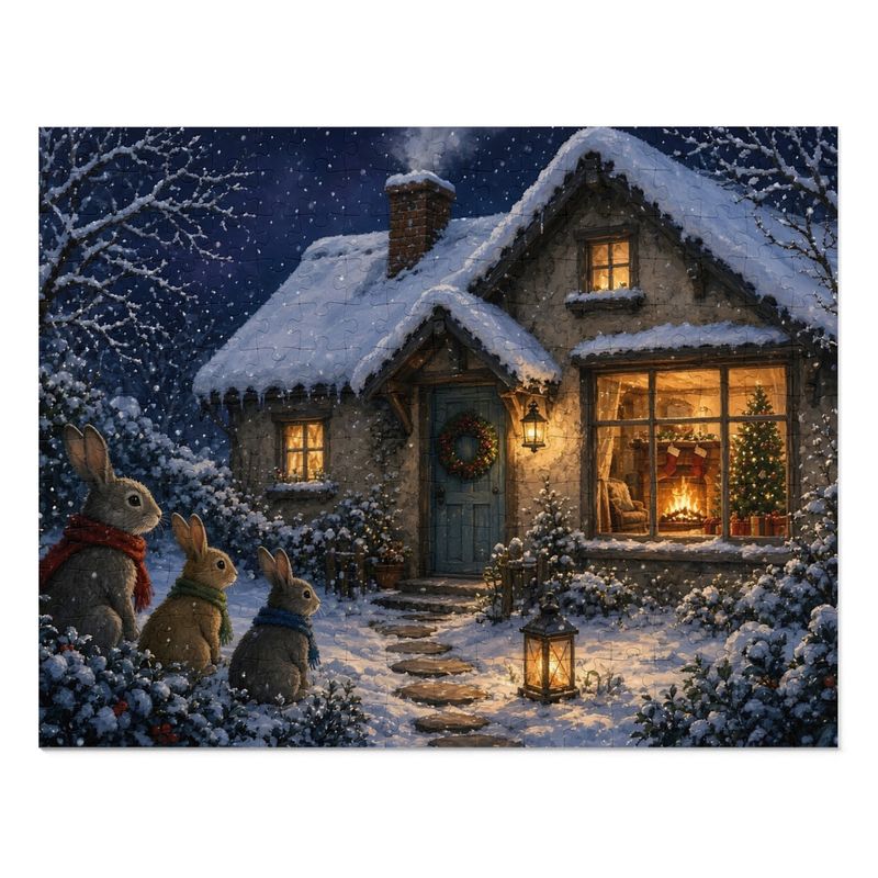Cozy Cottage Seasons Bunny Cottage Jigsaw Puzzle, Winter Woodland Animals, Tin Box (252 Pieces) Cozy Cottage Seasons Bunny Cottage Jigsaw Puzzle, Winter Woodland Animals, Tin Box (252 Pieces)