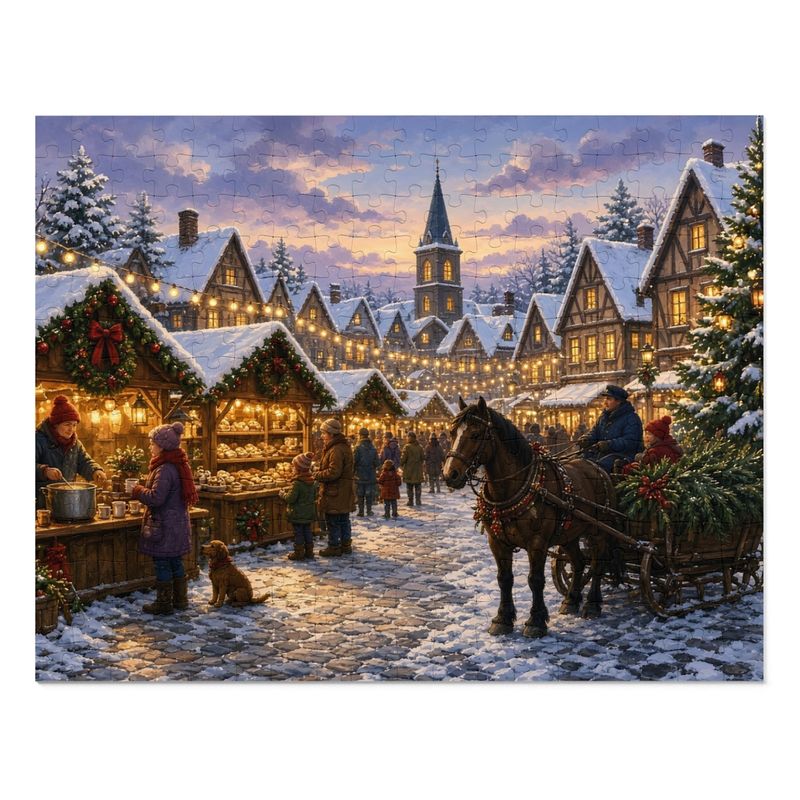 Cozy Cottage Seasons Christmas Market Village Jigsaw Puzzle, Old World Holiday, Tin Box (252 Pieces) Cozy Cottage Seasons Christmas Market Village Jigsaw Puzzle, Old World Holiday, Tin Box (252 Pieces)