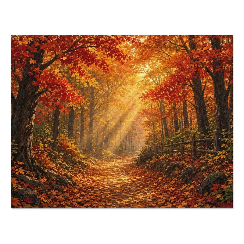 Cozy Cottage Seasons Golden Forest Path Jigsaw Puzzle, Autumn Woods, Tin Box (252 Pieces) Cozy Cottage Seasons Golden Forest Path Jigsaw Puzzle, Autumn Woods, Tin Box (252 Pieces)