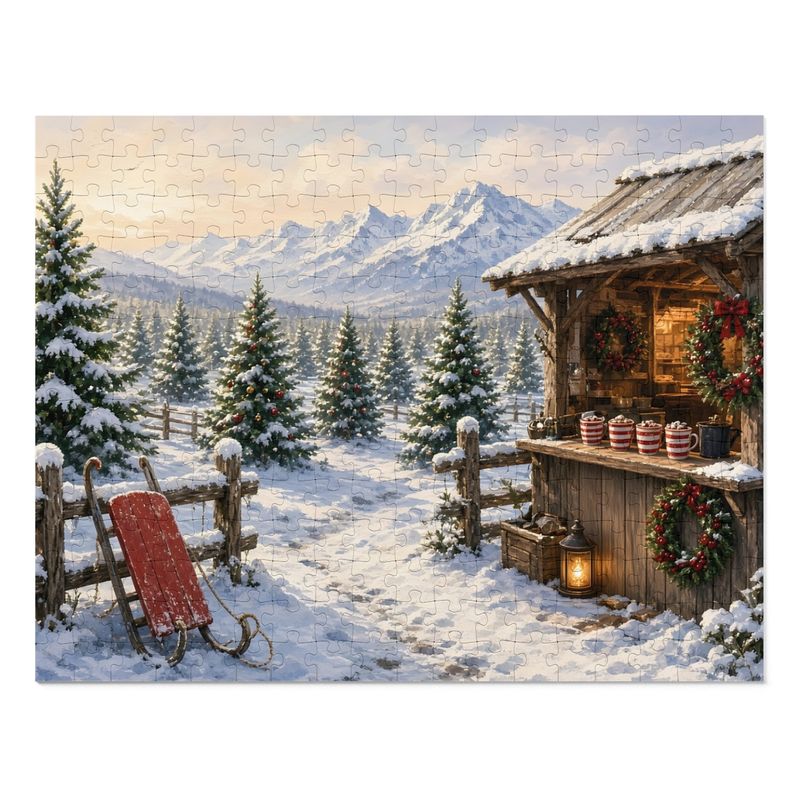 Cozy Cottage Seasons Hot Cocoa Stand Jigsaw Puzzle, Christmas Tree Farm, Tin Box (252 Pieces) Cozy Cottage Seasons Hot Cocoa Stand Jigsaw Puzzle, Christmas Tree Farm, Tin Box (252 Pieces)