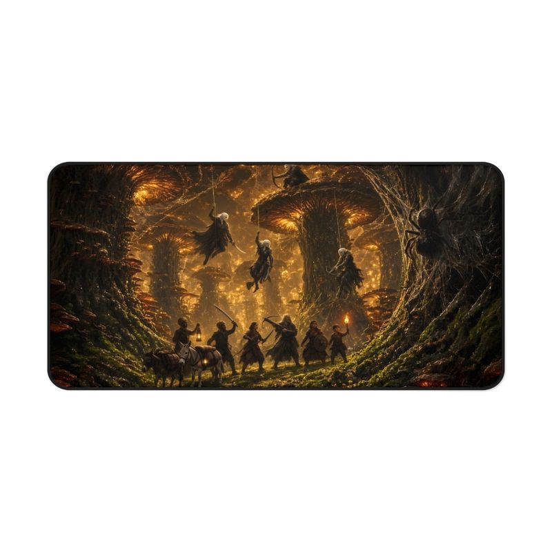 Dark Elf Ambush Fantasy Desk Mat, Large Gaming Mouse Pad, 16x32 RPG Desk Pad, Tabletop Gamer Gift Dark Elf Ambush Fantasy Desk Mat, Large Gaming Mouse Pad, 16x32 RPG Desk Pad, Tabletop Gamer Gift