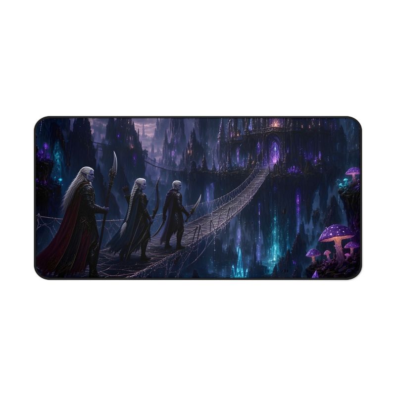 Dark Elf City Fantasy Desk Mat, Large Gaming Mouse Pad, 16x32 RPG Desk Pad, Tabletop Gamer Gift Dark Elf City Fantasy Desk Mat, Large Gaming Mouse Pad, 16x32 RPG Desk Pad, Tabletop Gamer Gift