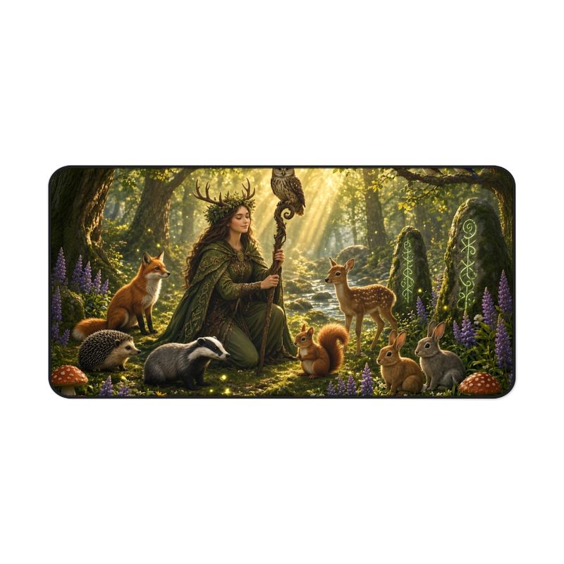 Druid Fantasy Desk Mat, Large Gaming Mouse Pad, 16x32 RPG Desk Pad, Tabletop Gamer Gift Druid Fantasy Desk Mat, Large Gaming Mouse Pad, 16x32 RPG Desk Pad, Tabletop Gamer Gift