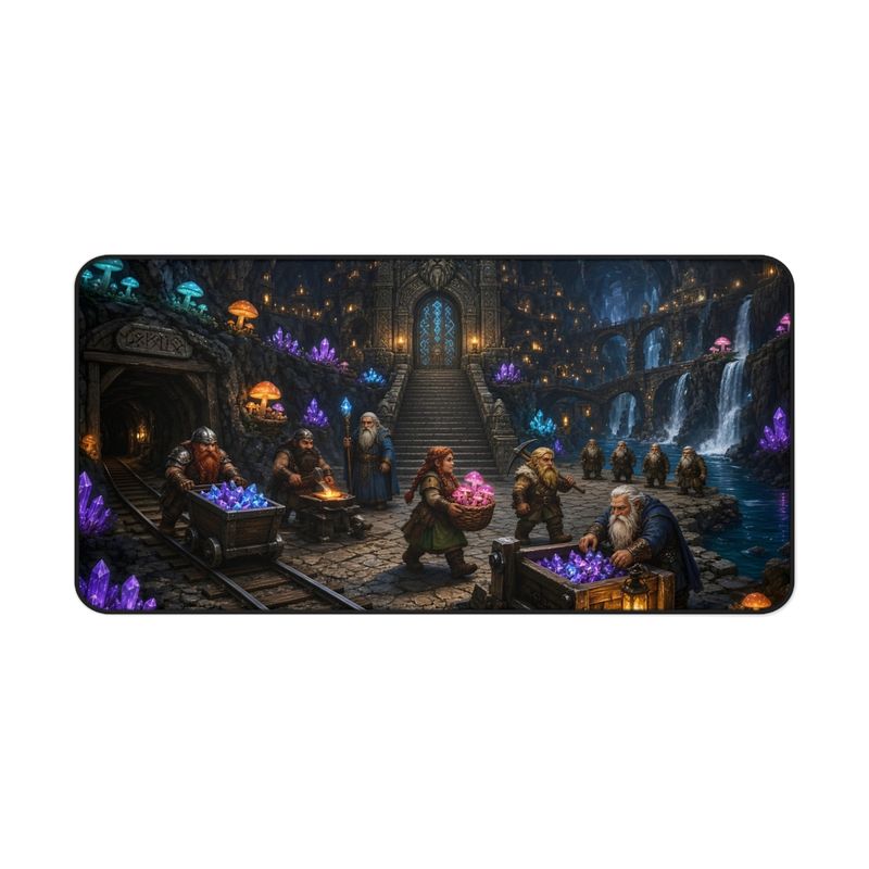 Dwarven City Fantasy Desk Mat, Large Gaming Mouse Pad, 16x32 RPG Desk Pad, Tabletop Gamer Gift Dwarven City Fantasy Desk Mat, Large Gaming Mouse Pad, 16x32 RPG Desk Pad, Tabletop Gamer Gift