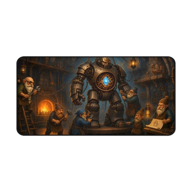 Gnome Tinker's Workshop Fantasy Desk Mat, Large Gaming Mouse Pad, 16x32 RPG Desk Pad, Artificer Gamer Gift Gnome Tinker's Workshop Fantasy Desk Mat, Large Gaming Mouse Pad, 16x32 RPG Desk Pad, Artificer Gamer Gift