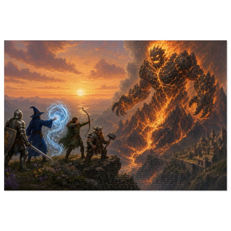 Lava Elemental Fantasy Jigsaw Puzzle in Tin, 1000 or 500 Pieces, Epic Volcano Monster Puzzle Gift Lava Elemental Fantasy Jigsaw Puzzle in Tin, 1000 or 500 Pieces, Epic Volcano Monster Puzzle Gift