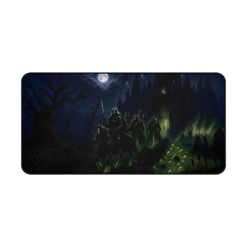 Moonlit Moat Death Knight Fantasy Desk Mat, Large Gaming Mouse Pad, 16x32 RPG Desk Pad, Gamer Gift Moonlit Moat Death Knight Fantasy Desk Mat, Large Gaming Mouse Pad, 16x32 RPG Desk Pad, Gamer Gift