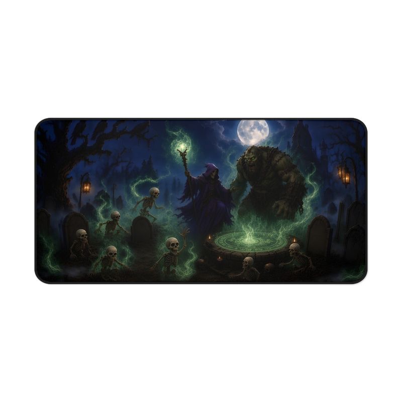 Necromancer Fantasy Desk Mat, Large Gaming Mouse Pad, 16x32 RPG Desk Pad, Tabletop Gamer Gift Necromancer Fantasy Desk Mat, Large Gaming Mouse Pad, 16x32 RPG Desk Pad, Tabletop Gamer Gift