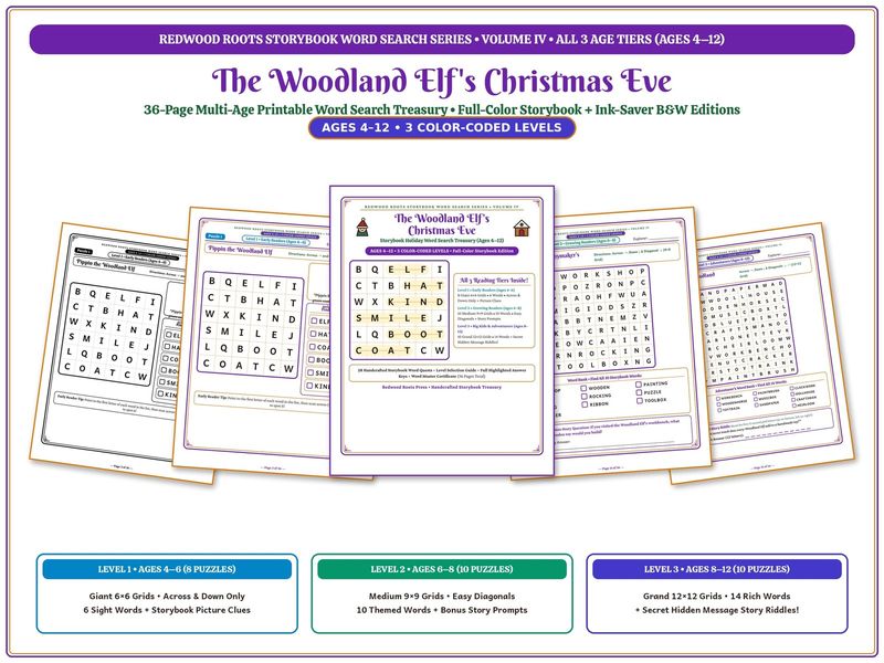 The Woodland Elf's Christmas Eve — Storybook Word Search Treasury (Ages 4–12) The Woodland Elf's Christmas Eve — Storybook Word Search Treasury (Ages 4–12)