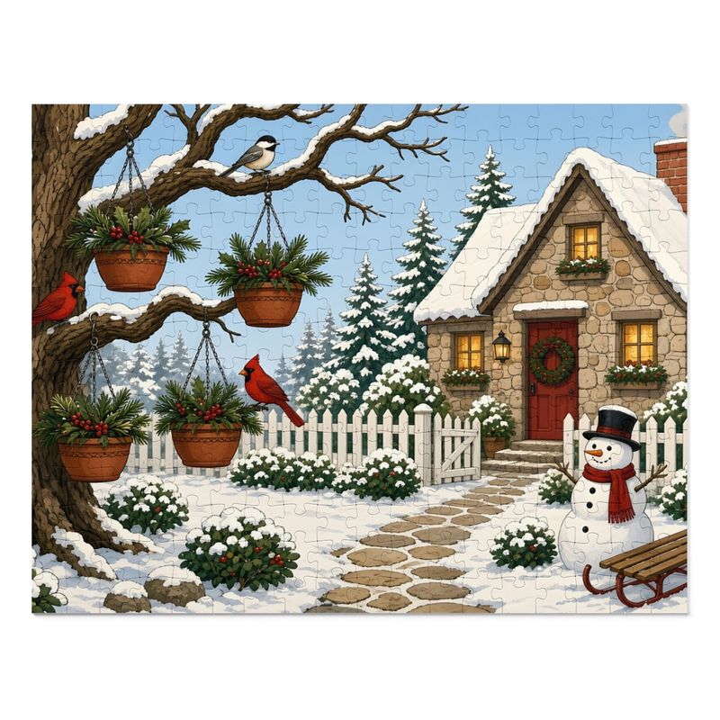 Winter Cardinals Jigsaw Puzzle in Tin, 252 Large Pieces, Cozy Christmas Gift for Grandma or Seniors Winter Cardinals Jigsaw Puzzle in Tin, 252 Large Pieces, Cozy Christmas Gift for Grandma or Seniors